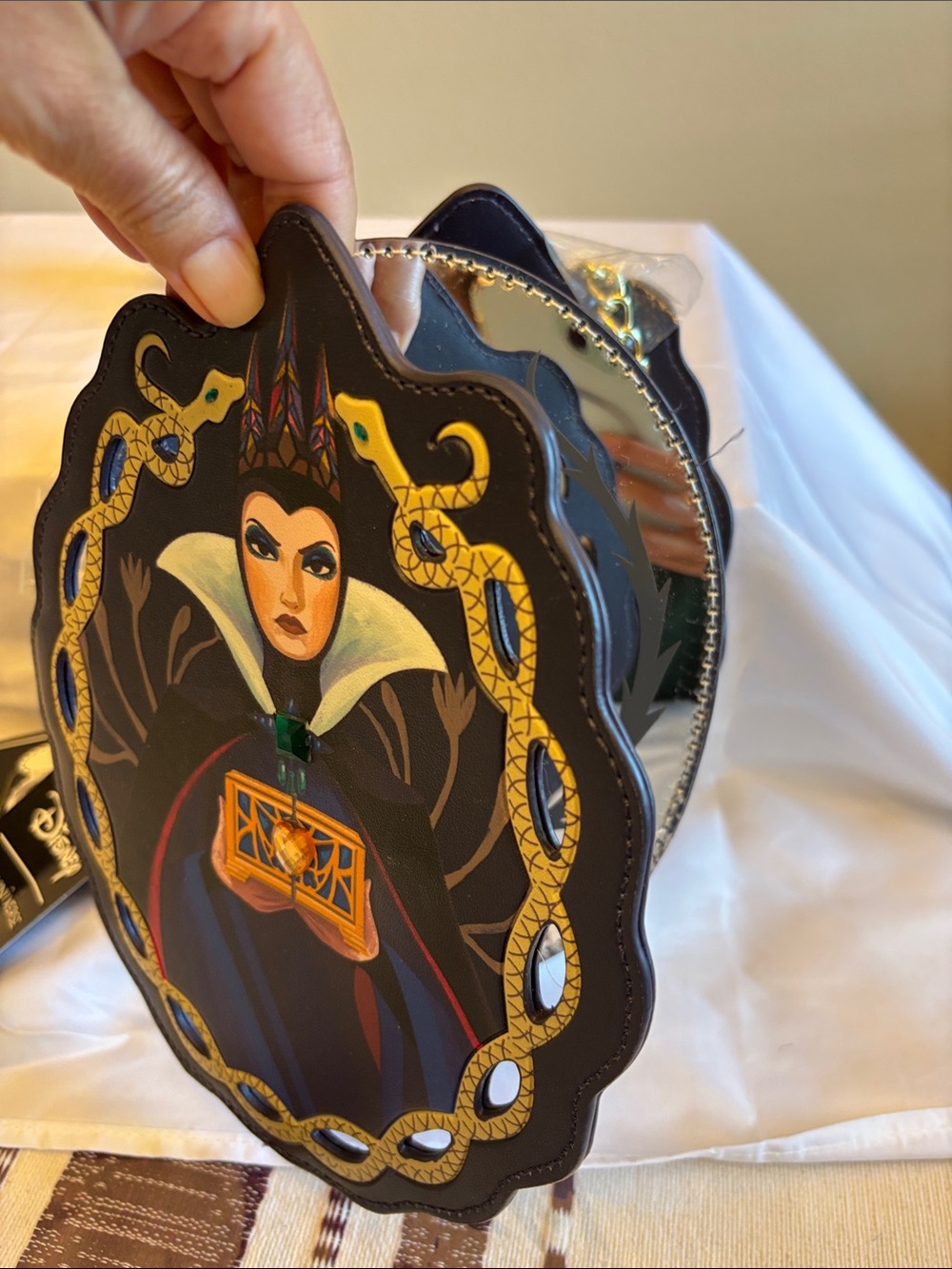 Disney Evil Queen Navy, Black and Gold Decorative Crossbody - Picture 8 of 16